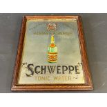 A small Schweppes Tonic Water pictorial advertising mirror, 7 x 9".