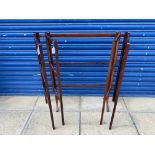 Two mahogany folding towel rails.