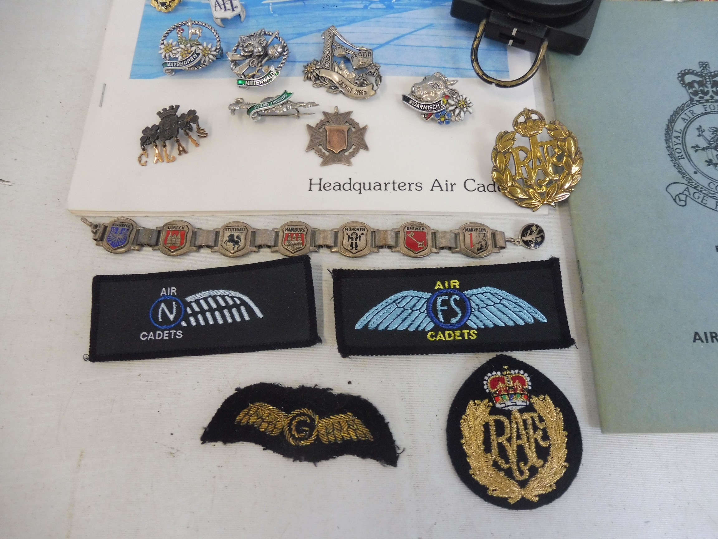 A collection of interesting RAF badges and insignia, military ephemera, a compass plus - Image 2 of 5
