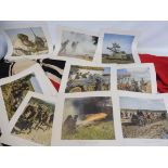 A German flag and a quantity of German propaganda photographs, (qty).