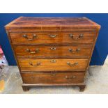 A 19th Century mahogany and banded chest, fitted with four graduated drawers on bracket