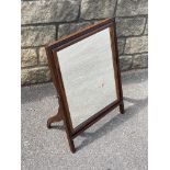 A mahogany easel frame toilet mirror, 18 1/2" w.