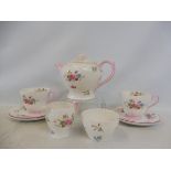 A Shelley Cabaret tea service decorated with sprays of roses and summer flowers, (nine