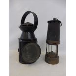 A miner's lamp and a railway lamp (2).