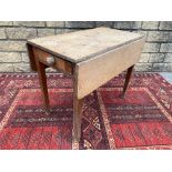 A pale oak supper table fitted with a frieze drawer, 35" w.