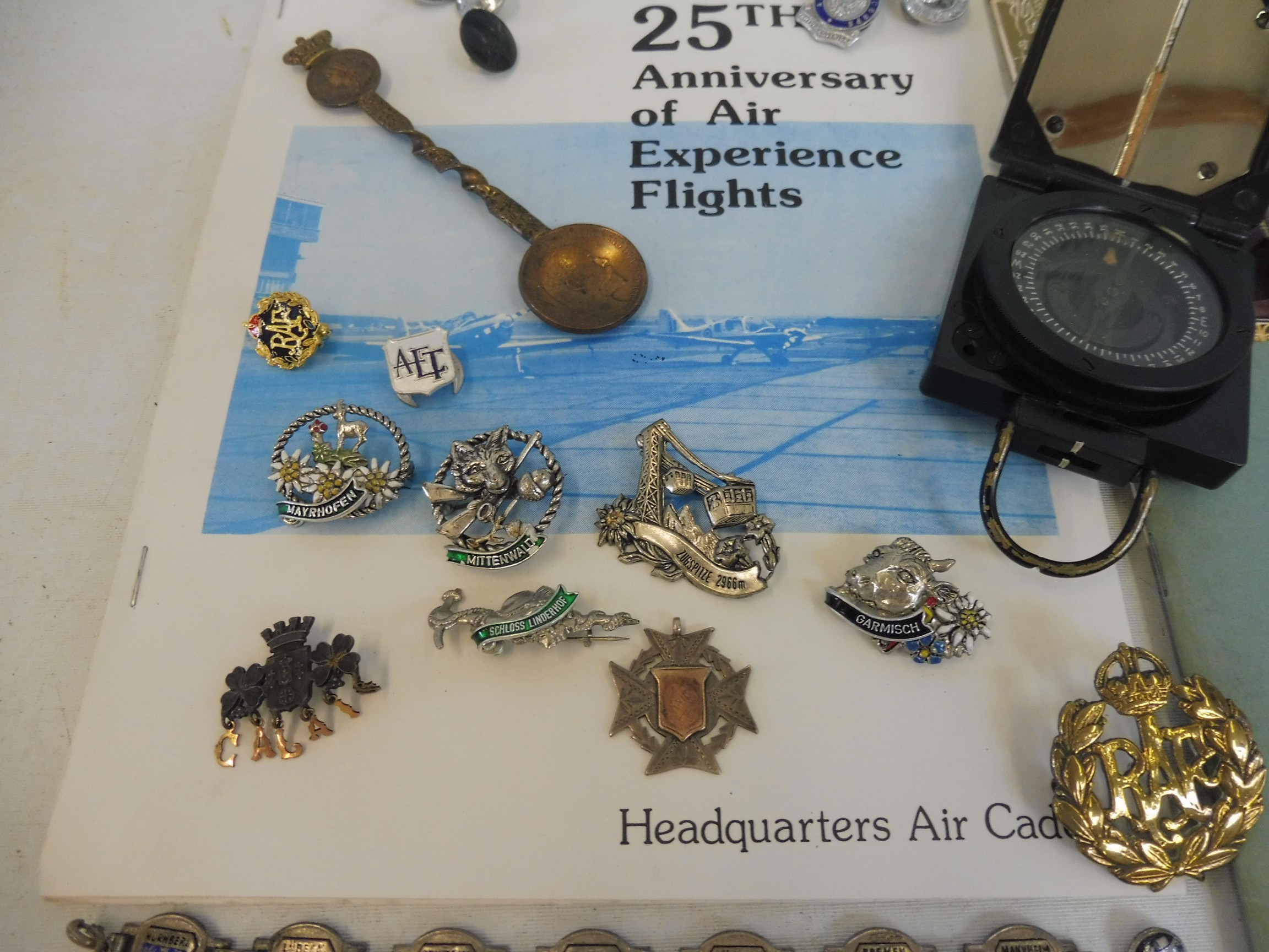 A collection of interesting RAF badges and insignia, military ephemera, a compass plus - Image 3 of 5