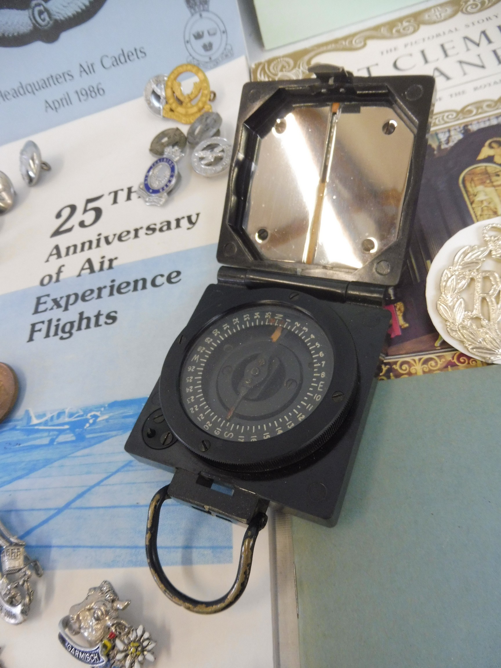 A collection of interesting RAF badges and insignia, military ephemera, a compass plus - Image 5 of 5