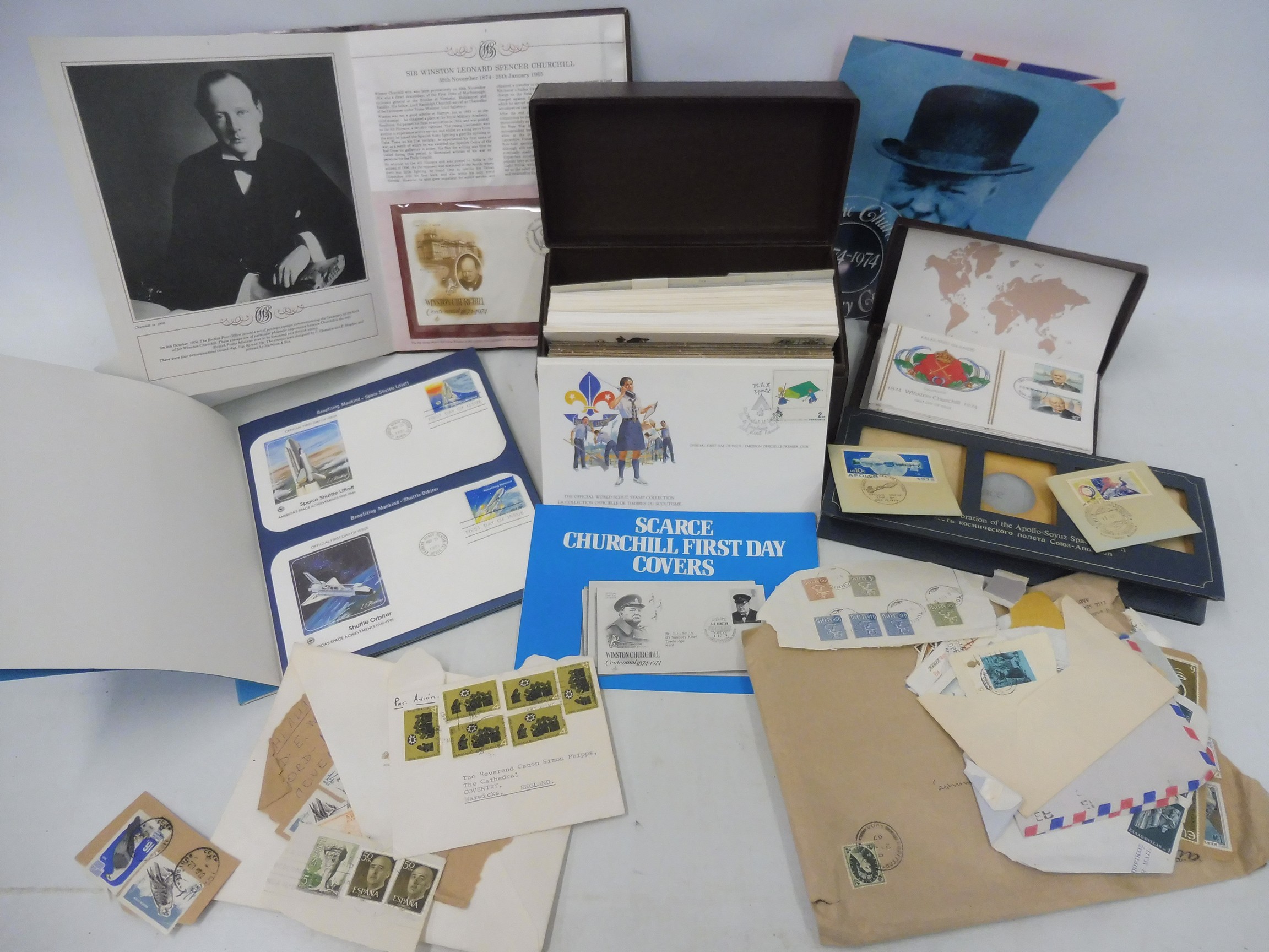 An official 'Year of the Scout' first day cover collection, containing first day covers of boy