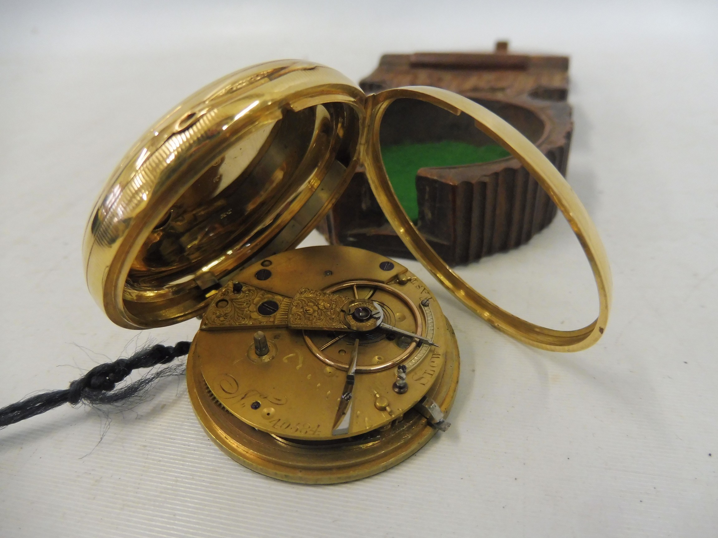 An 18ct gold pocket watch with secondary dial, overall weight approx. 78.9g, set within a - Image 3 of 5