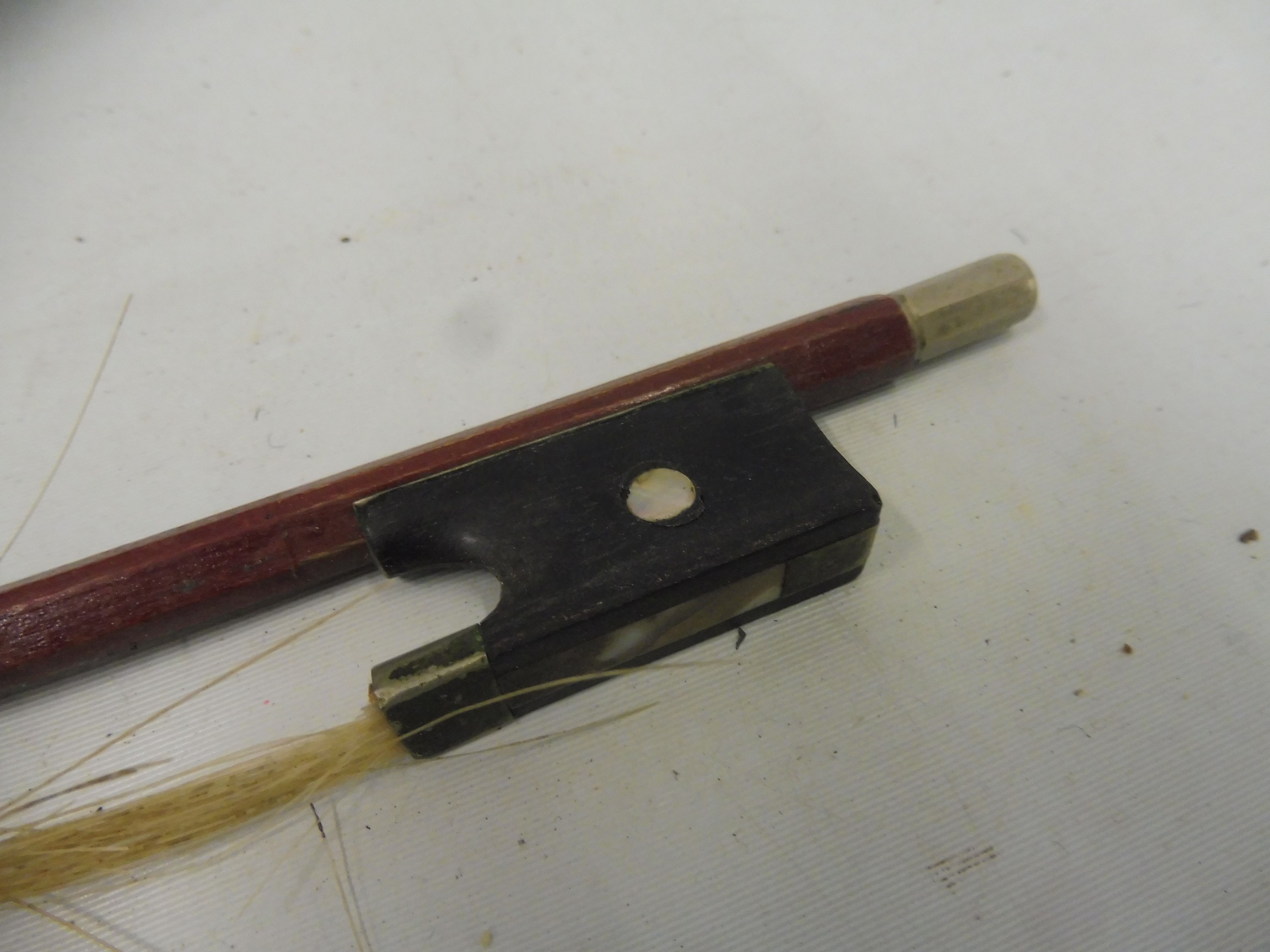 A cased old violin and bow for restoration. - Image 10 of 12