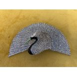 A Butler & Wilson fan tailed bird brooch, w 9.5cm, h 4.5cm brand new shop clearance stock..