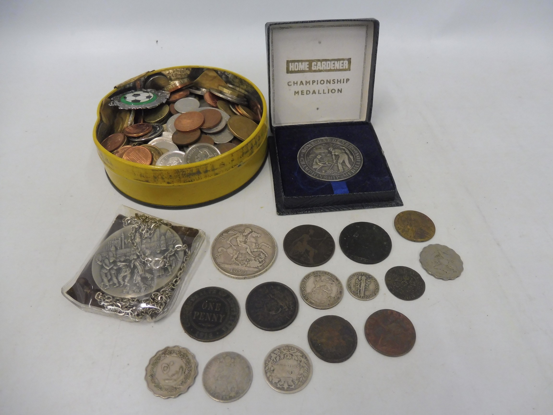 A collection of assorted coins, GB and World, some silver, some early.