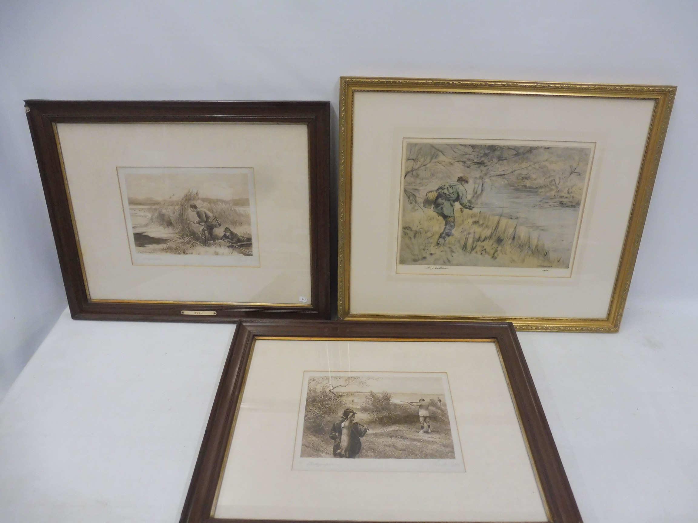 Henry Wilkinson, a limited edition print of a fisherman, signed and numbered 89/150, plus a pair