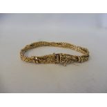 A 9ct gold double strand rope twist design bracelet, approx. 19.7g.