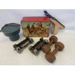 A selection of assorted collectables to include a Diana Series 70 air pistol, a biscuit tin