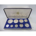 A cased Franklin Mint 1976 Jamaica proof coin set, with certificate, and slip case.