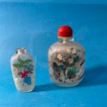 A Chinese interior hand-painted Snuff Bottle, depicting figures and four character mark, together