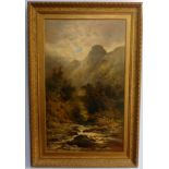 William Widgery (British, 1822-1893), A rocky river moorland landscape, oil on canvas, canvas