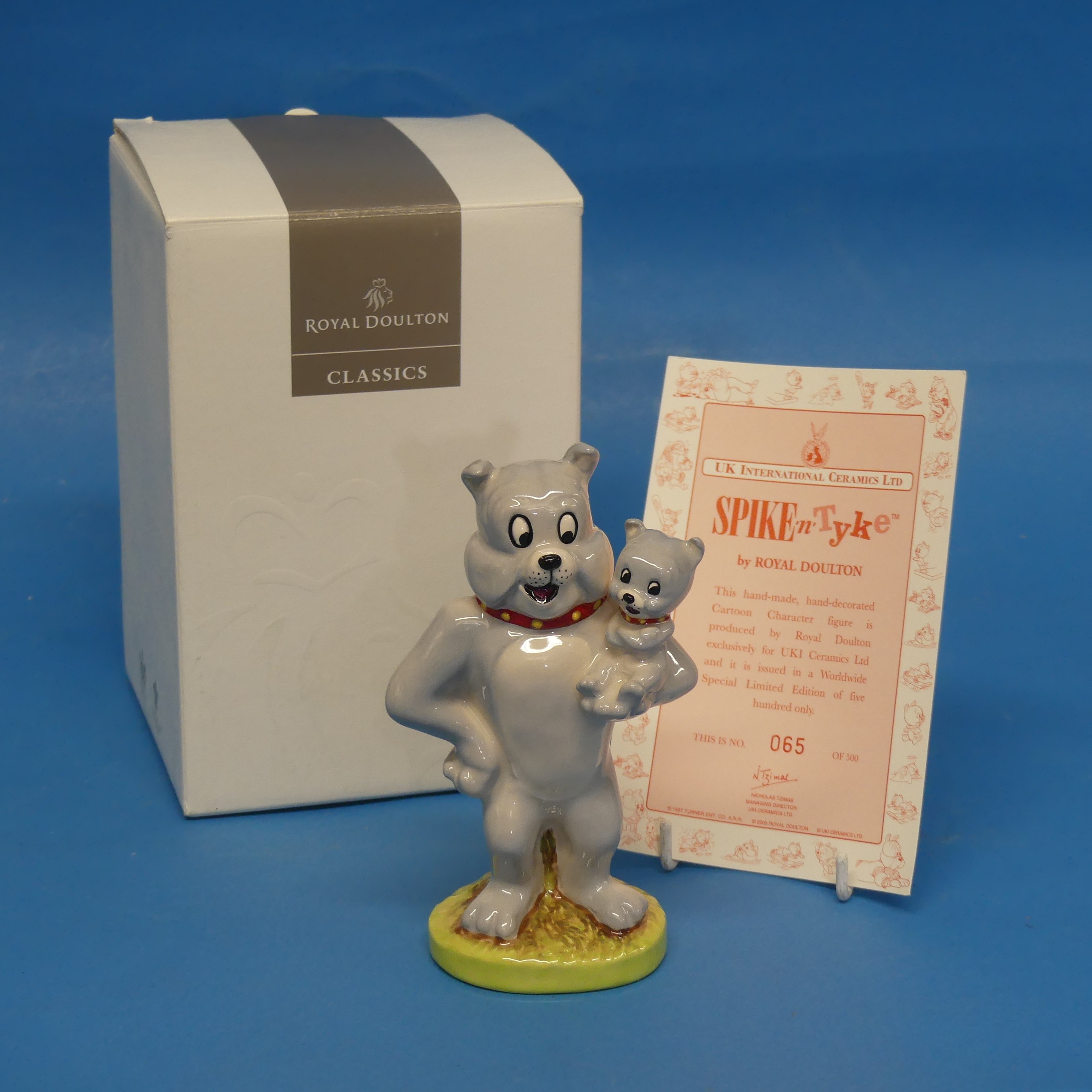 A Royal Doulton limited edition figure of Spike and Tyke, (63/500), boxed with Certificate of