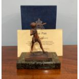 After George Frampton, RA, 'Peter Pan', a bronzed metal reproduction Statuette of Peter Pan in