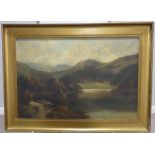 Henry Cooper (British, 19th/20th century), Mountainous river landscape, oil on canvas, signed,