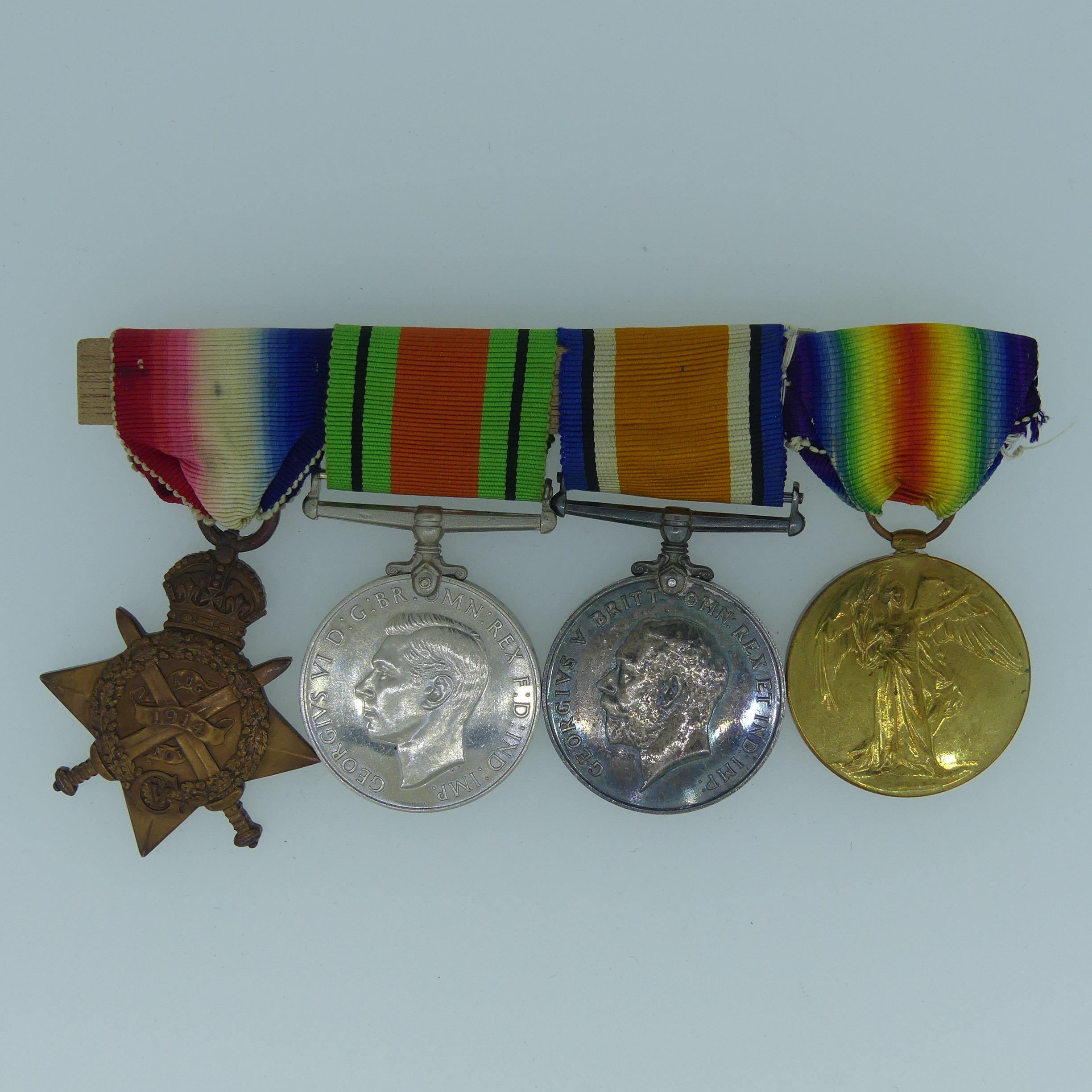 1914 Star Trio and Defence Medal, 63415 Gnr. W. Fairbrass R.H.A (on Star) 63415 Gnr W.H. Fairbrass