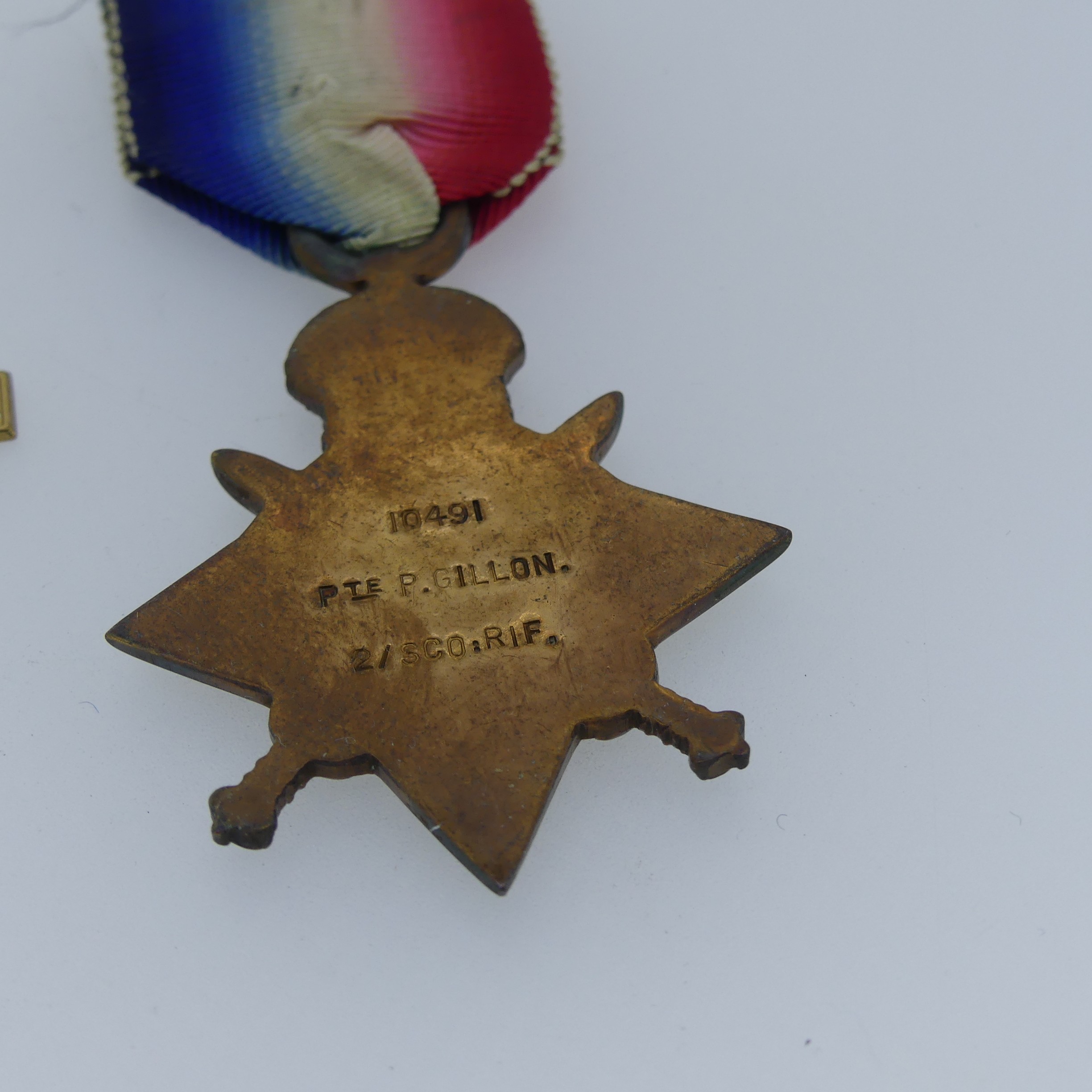 A 1914 Star to Military Medal winner 10491 Private Patrick Gillon of the Scottish Rifles, (with copy - Image 3 of 3