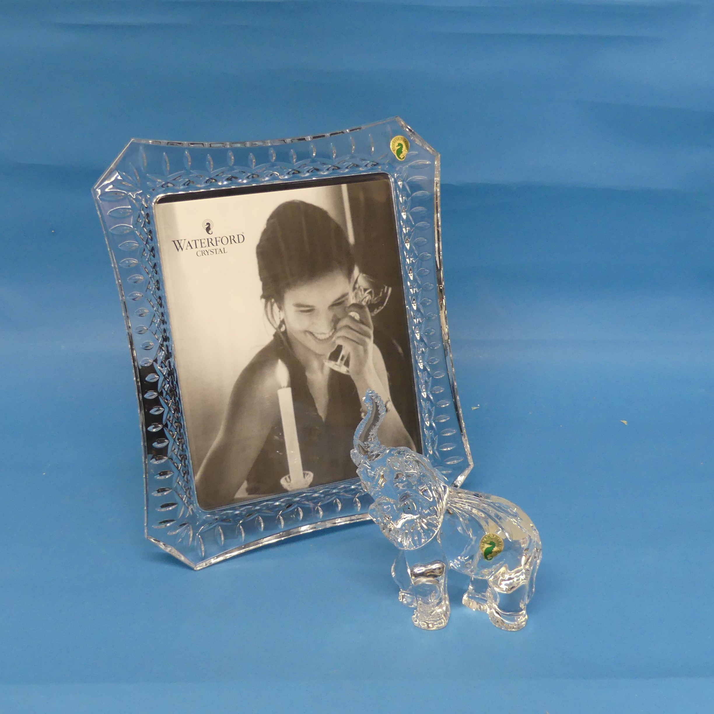 A Waterford Crystal Elephant, with box, mark to base and sticker, together with a Waterford - Image 2 of 4