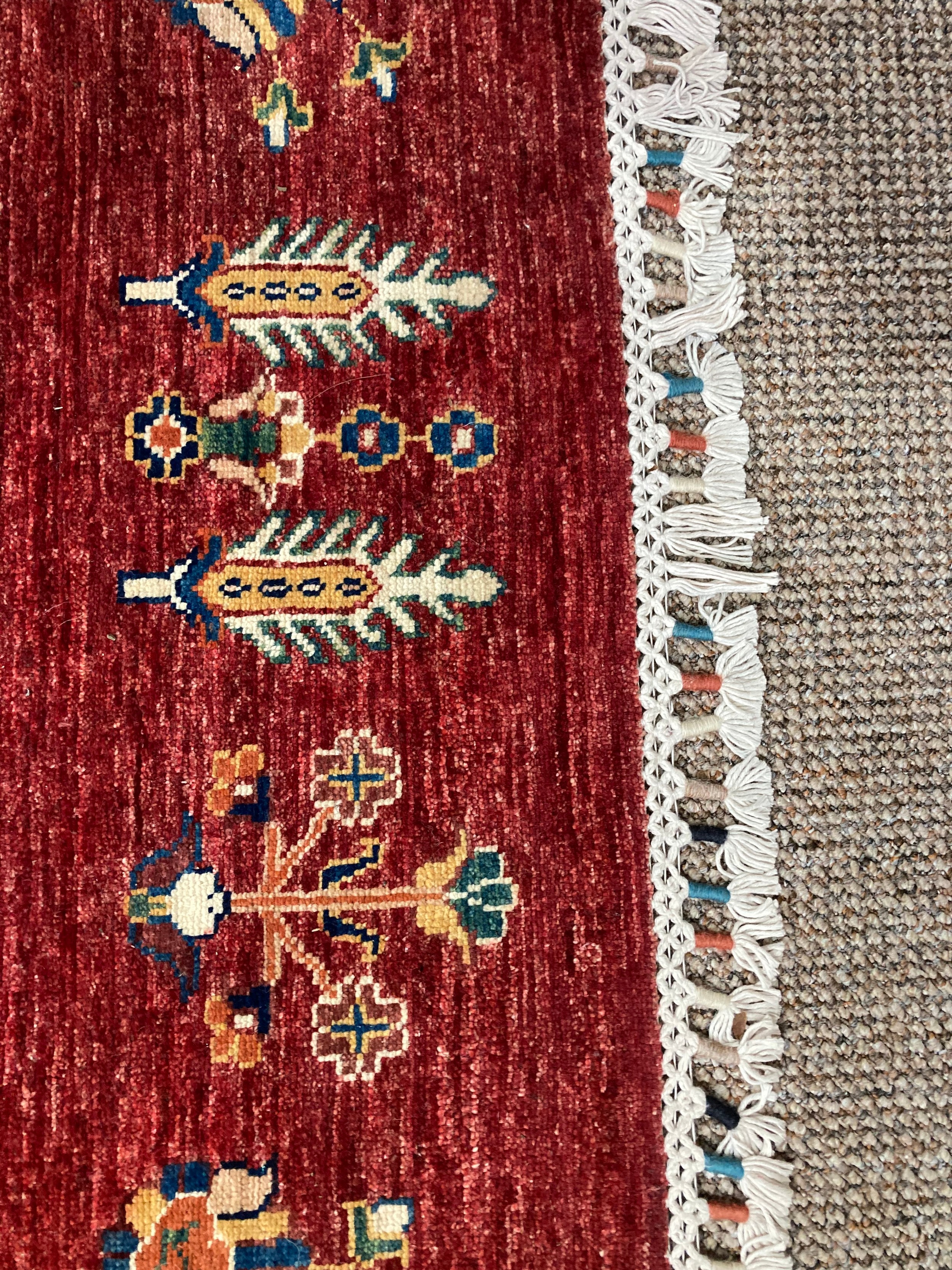 Tribal Rugs; a superb hand-knotted Zeigler carpet, with dark red ground woven all over with - Image 4 of 4
