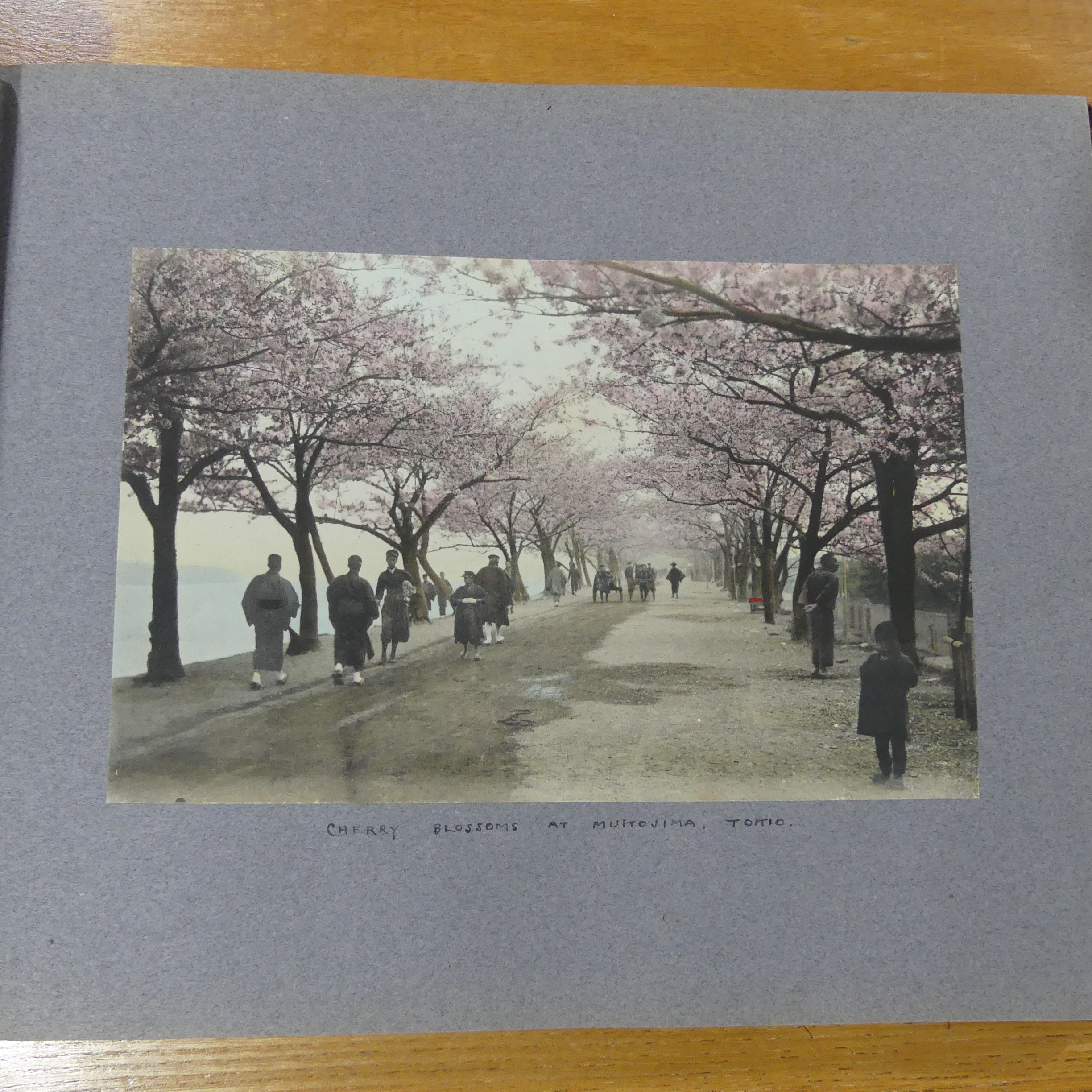 An album of early 20th century Japanese tinted photographs, depicting places, rural scenes, - Image 3 of 7
