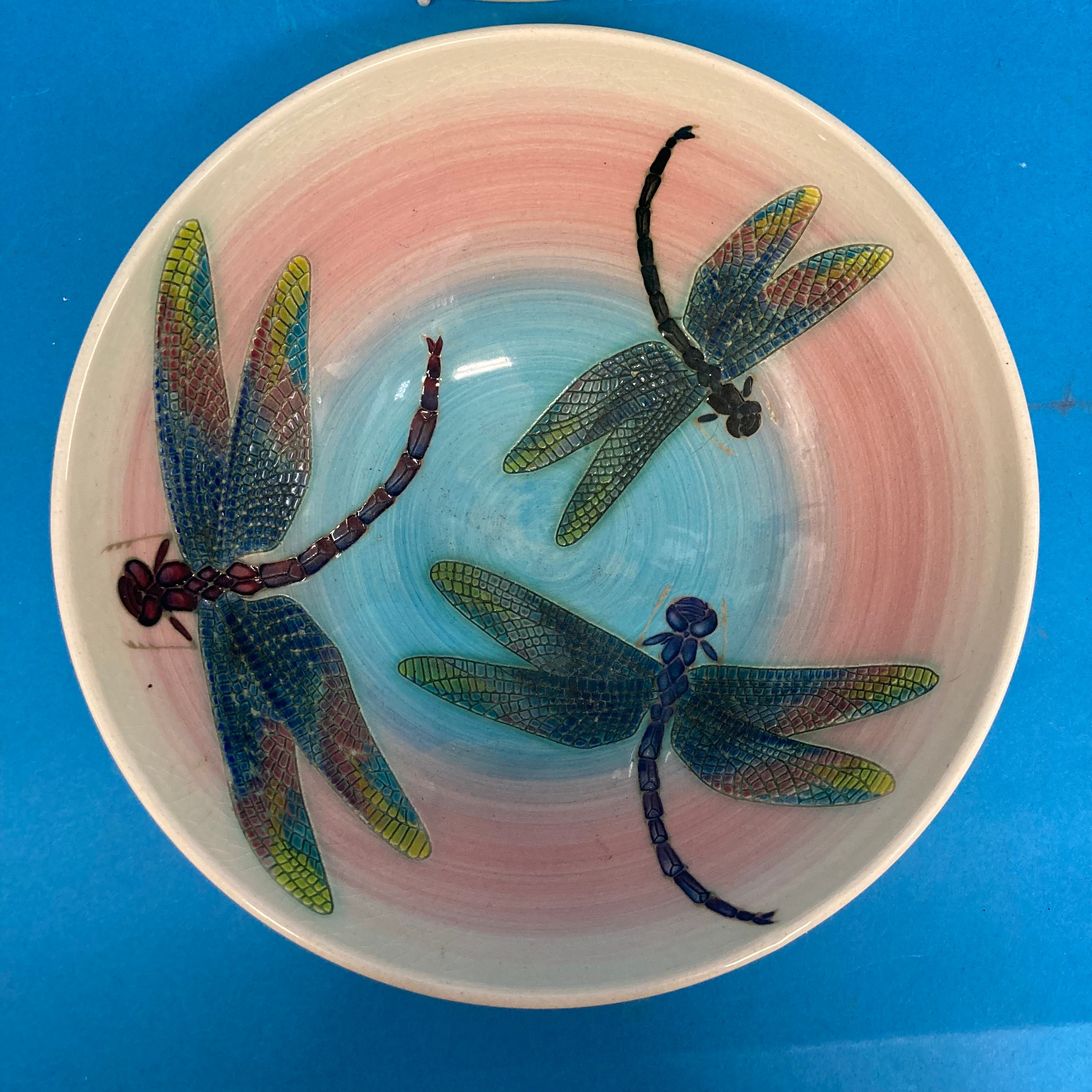 A Dennis Chinaworks 'Dragonfly' Bowl, designed by Sally Tuffin, no.12, 21cm diameter, together - Image 2 of 5