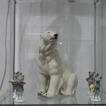 A Wagner and Apel continental porcelain Polar Bear, with factory stamp to base, 23cm tall,