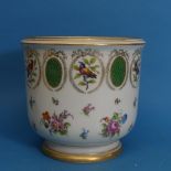 A Dresden porcelain Jardiniere, the body decorated in floral sprays and alternation panels of