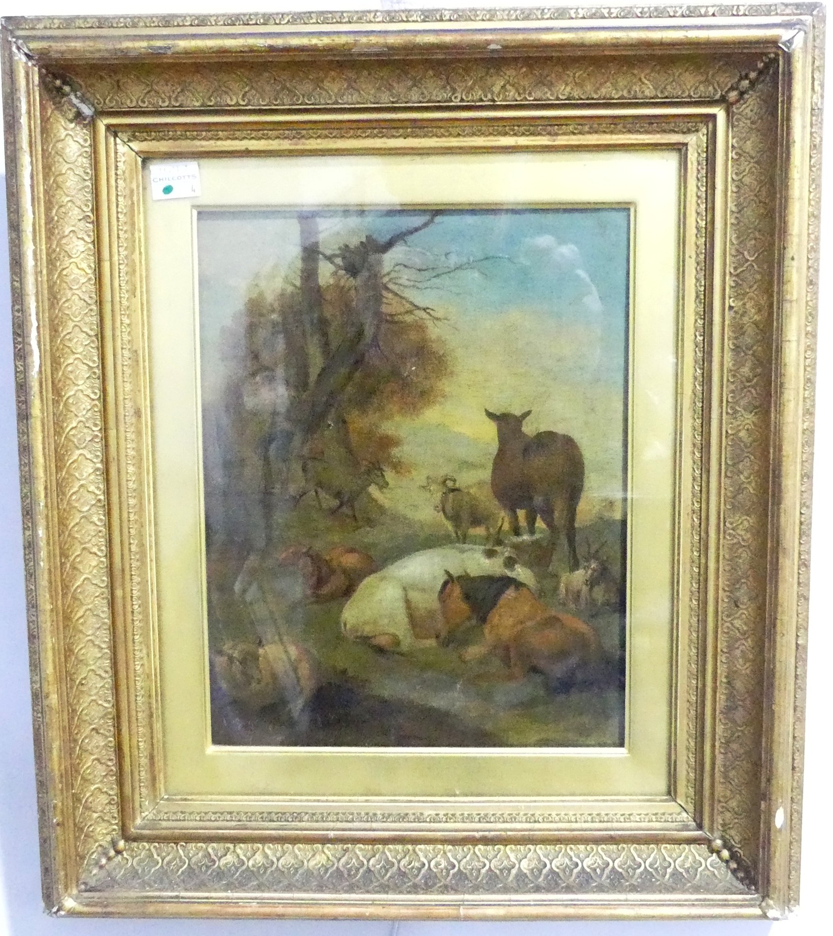 18th century Continental School, Cattle, Bergham, oil on panel, titled on label verso, 28cm x