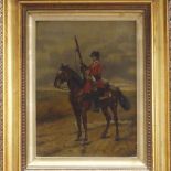 Charles. A. Lamb (19th/20th century), Dragoon mounted infantryman, oil on canvas, signed and dated