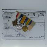 1914-15 Trio, G/1362 Pte. T Blacklocks E.Kent Regt, Mounted for wear.