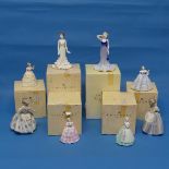 A small quantity of Coalport Ladies, to include Crystal, Minuette Tina, Debutante Paula, most with