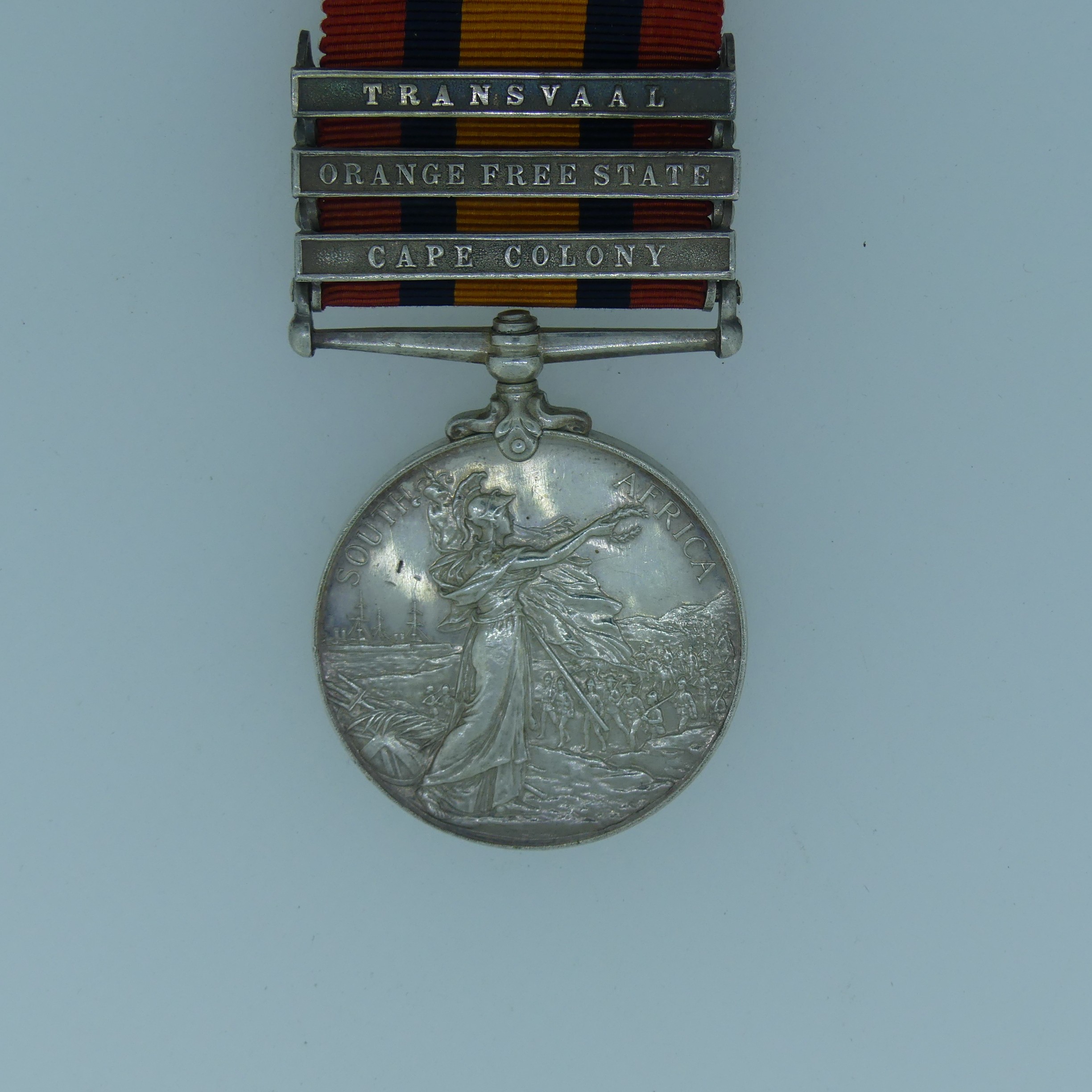 Queen's South Africa Medal (Three clasps: Transvaal, Orange Free State, Cape Colony) 6842 Pte T. - Image 2 of 5