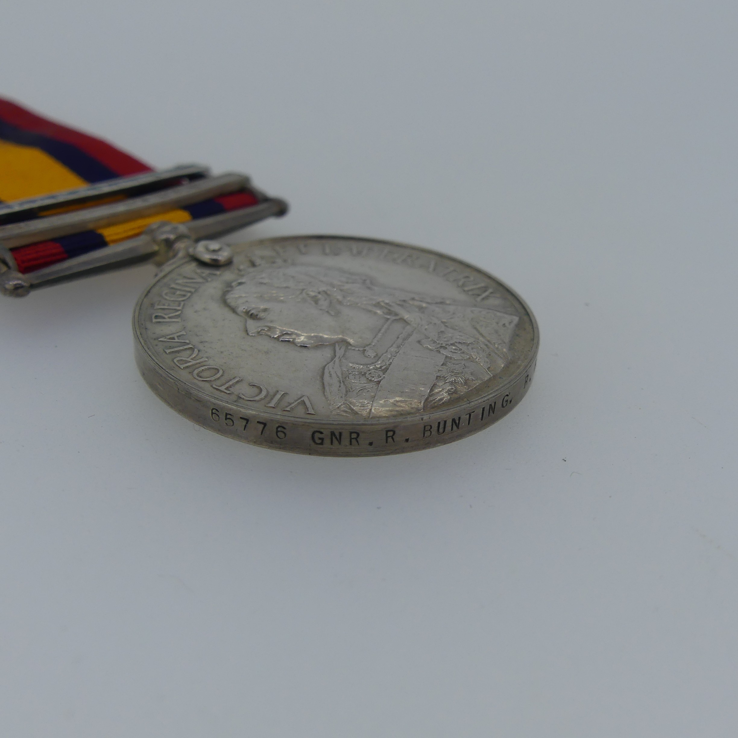 Queen's South Africa Medal (two clasps: Transvaal, Cape Colony) 65776 Gnr R. Bunting R.F.A. - Image 5 of 6