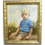 Arthur Spooner (British, 1873-1962), Portrait of a young boy, oil on canvas, signed, dated 1938,