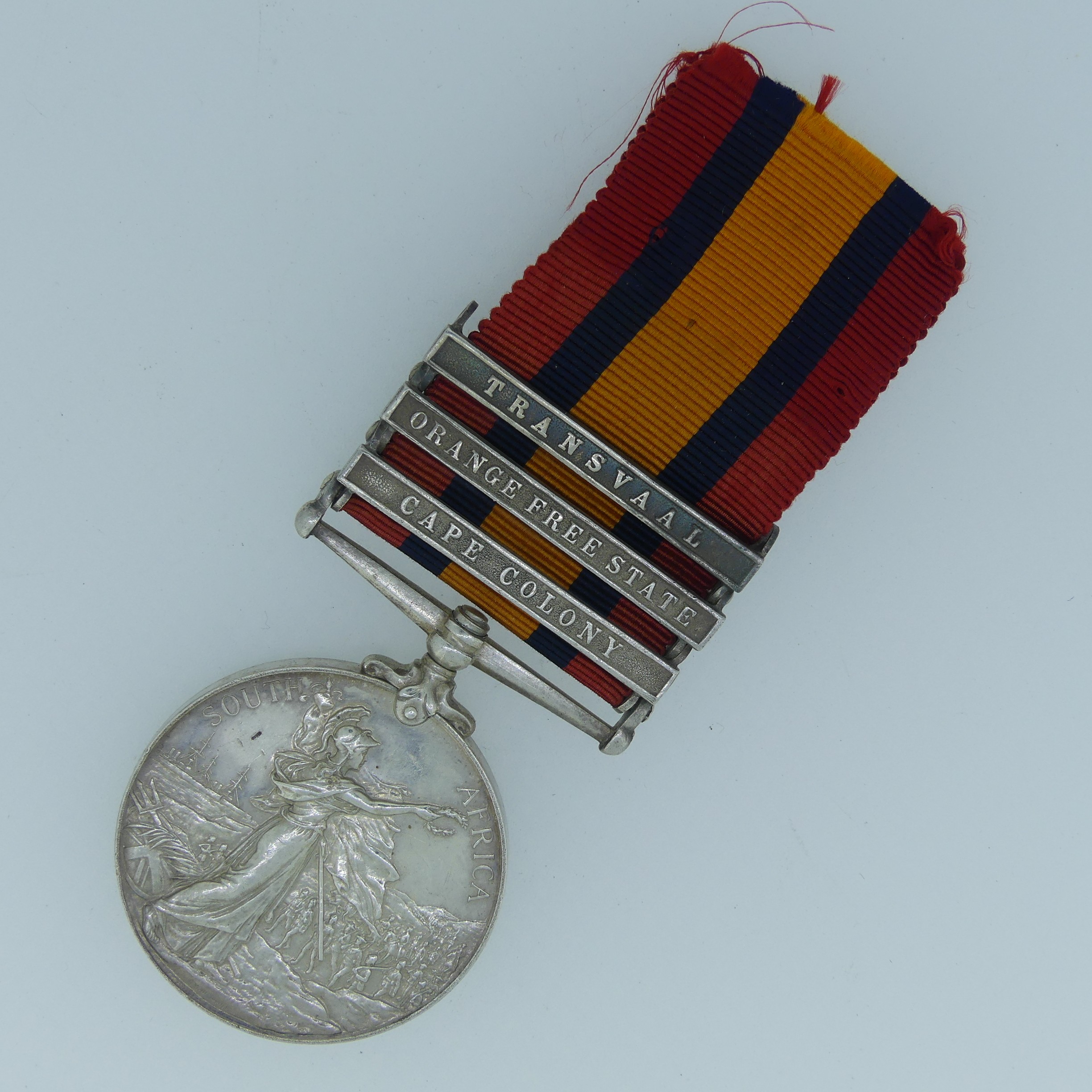 Queen's South Africa Medal (Three clasps: Transvaal, Orange Free State, Cape Colony) 6842 Pte T.
