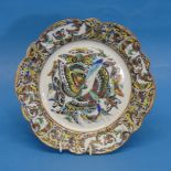 An early 20thC Chinese famille rose butterfly pattern Plate, decorated profusely in the Chinese