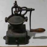 Kitchenalia: An early 20thC French Coffee Grinder, by Peugeot Frères, H 30cm, together with an