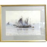 William Woolard (Scottish fl. 1883-1908): Sailing ships abreast at sea, watercolour, signed, dated