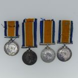 British War Medals (4) 52224 Pte. B Davies RAMC (some edge knocks and pitting) 25314 Pte W.T. Deacon