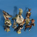 A Karl Ens, Volkstedt Rudolstadt porcelain Group of Birds, together with a quantity of other