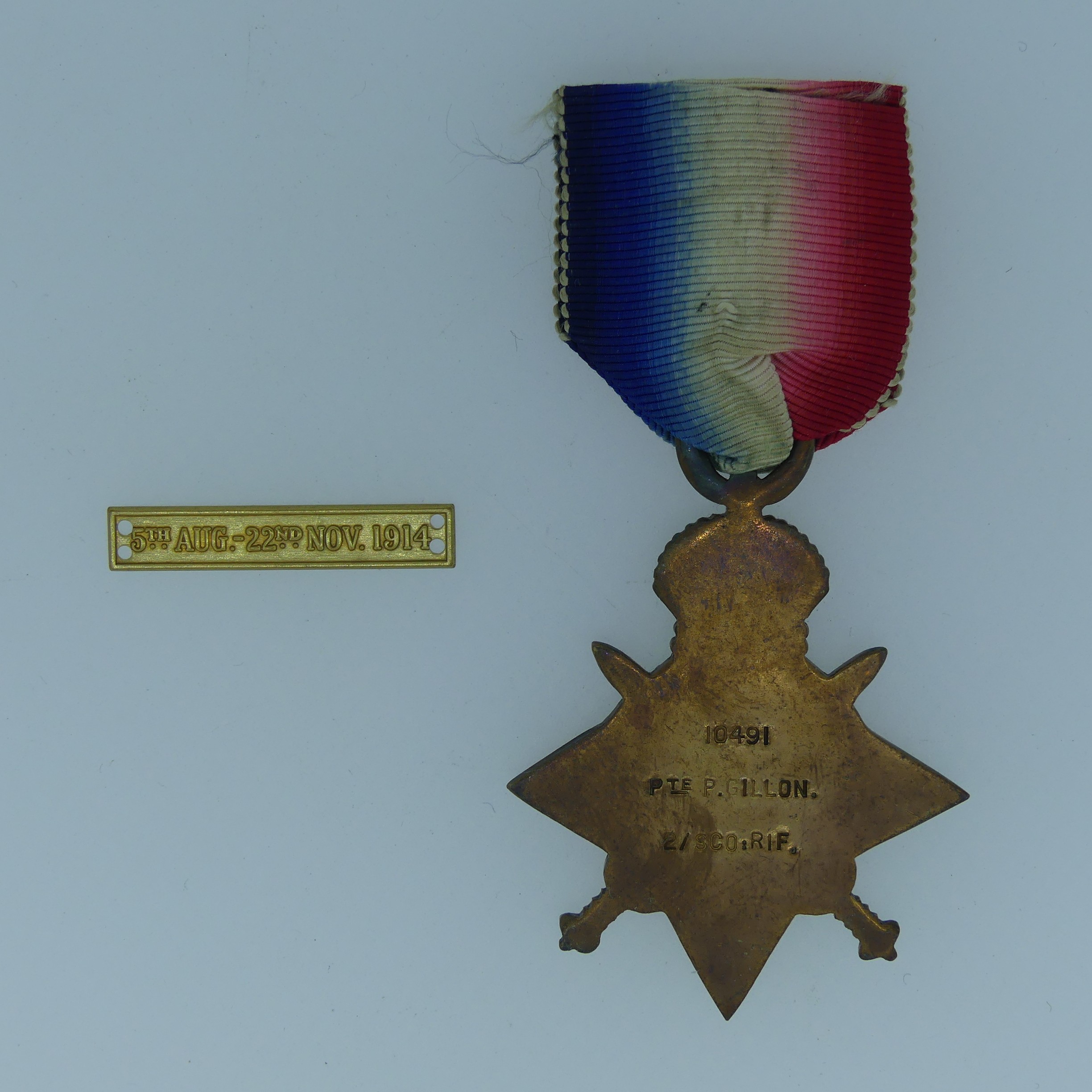 A 1914 Star to Military Medal winner 10491 Private Patrick Gillon of the Scottish Rifles, (with copy - Image 2 of 3