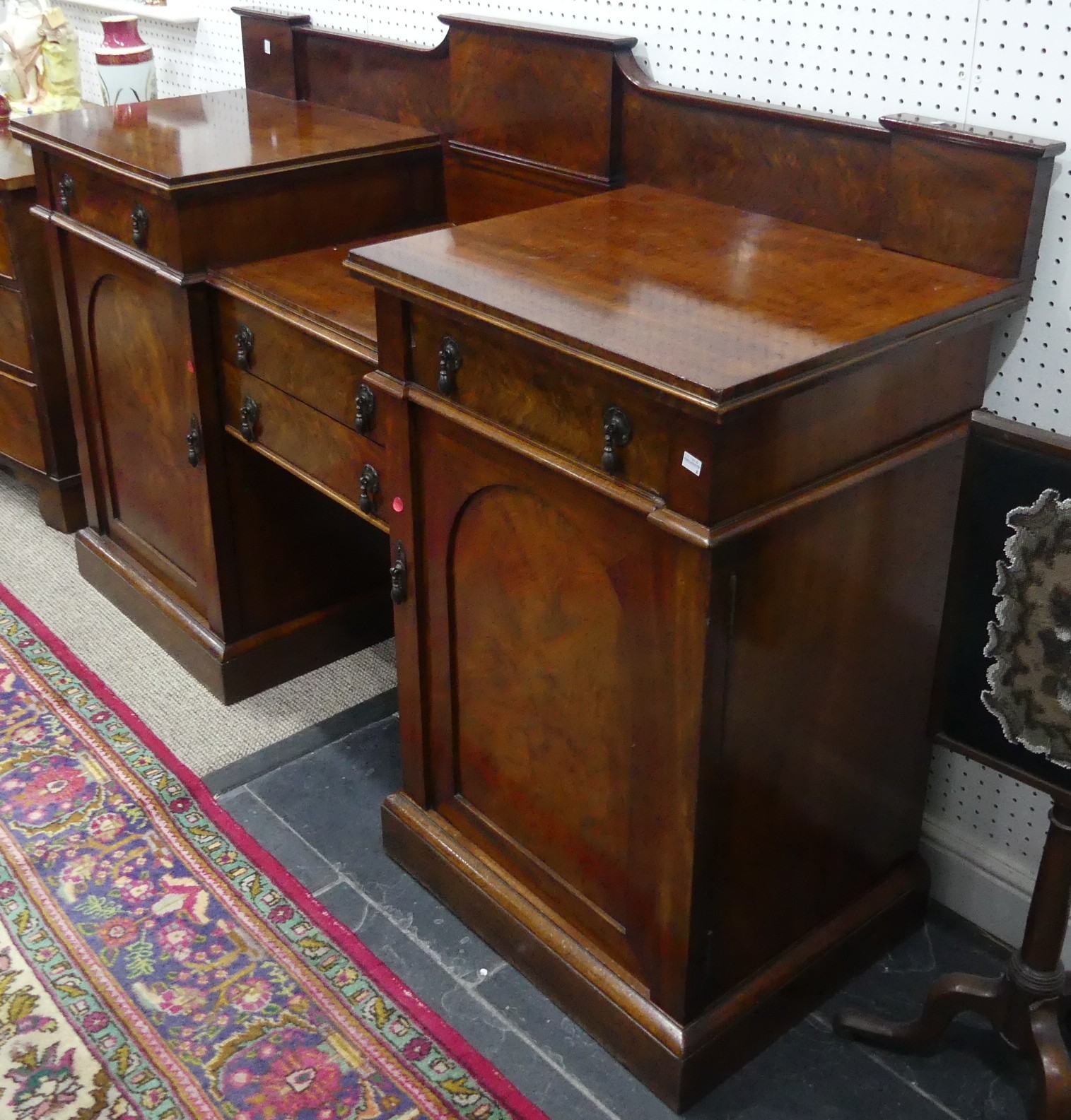 An Edwardian mahogany breakfront Sideboard, with two central drawers flanked by further drawers - Image 2 of 3
