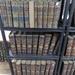 Vintage book bindings, including Encyclopaedia Brittanica, History of the English People, etc.,