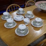 A Ridgway 'Arcadia' pattern Tea Set, to include Six Cups and Saucers and Tea Plates (a lot)